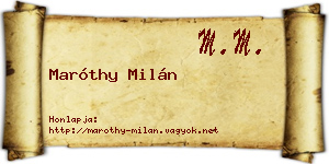 Maróthy Milán névjegykártya