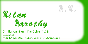 milan marothy business card